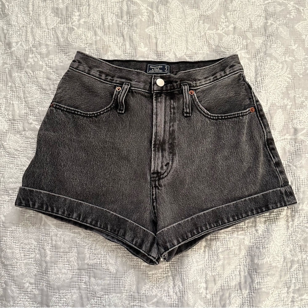 Abercrombie & Fitch Dark Gray Denim Jean Cuff Shorts